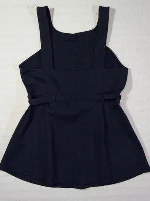 Anthropologie Maeve Womens Belted Peplum Top Size M Black NWT thumbnail 3