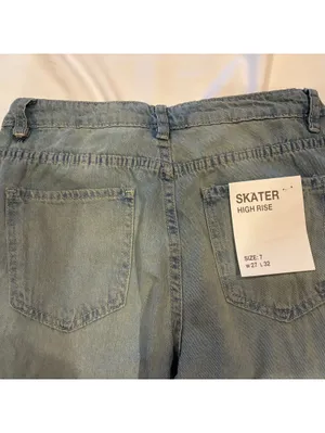 Indigo Rose Wide Leg Denim Y2K Cargo Pants Light Wash Streetwear Skater NWT Sz 7 thumbnail 5