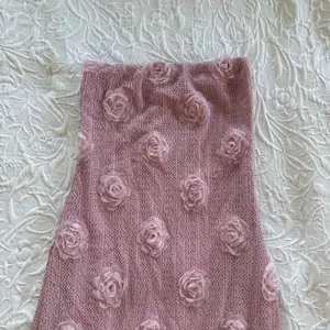 Pink 3D Floral Rosette Open Knit Maxi Dress Size Small thumbnail 2