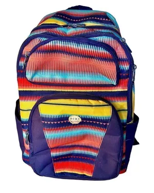 Roxy Bohemian Aztec Print Colorful Multi-Pocket Laptop Compartment Back thumbnail 1