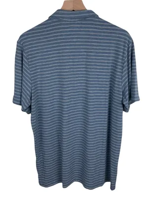 NEW Huk Waypoint Ombre Stripe Polo Shirt Men's Size Large Titanium Blue Fishing thumbnail 2