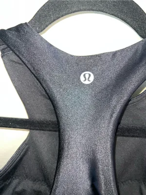 Lululemon Black Satin 2 Racerback Women's Crop Top thumbnail 7