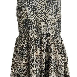 Vero Moda Women Safari‎ Animal Print Singlet Dress XS Tan Tiered Boho Summer thumbnail 4