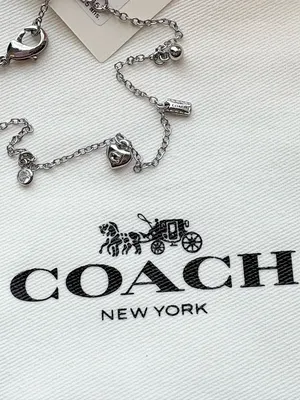 Coach Silver Heart Charm Bracelet with Crystal Accent thumbnail 3