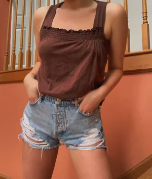 Rocker girl Y2K Brown Tank Top thumbnail 1
