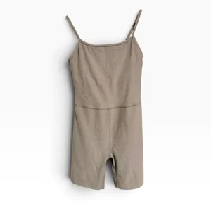 Beyond Yoga Spacedye Keep pace biker Romper Beige Athletic Athleisure Medium thumbnail 2