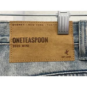 NEW NWT One teaspoon Sz 26 /2 "2020 mini" Denim jean skirt light wash distressed thumbnail 3