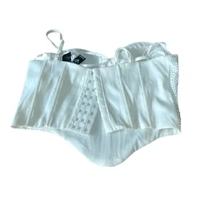 NWT S white rhinestone corset top Windsor structured bust cups Bustier Bodycon thumbnail 5