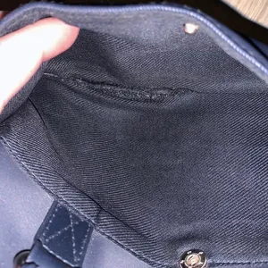 Navy blue vinyl small crossbody handbag thumbnail 8