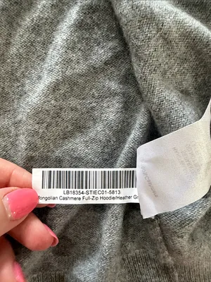 Quince Mongolian Cashmere Full-Zip Hoodie Heather Gray Sz S thumbnail 7