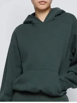 Skims Cotton Fleece Blend Classic Hoodie Dark Green XXS thumbnail 1
