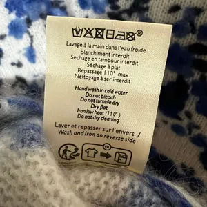 Sézane Lisette Gilet Floral V neck button front mohair Sweater - Blue Peonies XS thumbnail 6