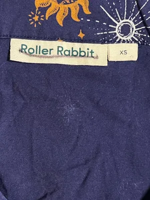 Womens XS Roller Rabbit long sleeve button down pajama top-celestial print thumbnail 6
