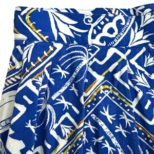 EUC Anthropologie Cory Lynn Calter Everly Blue Palm Tree Motif Size XS thumbnail 7