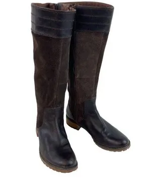 Timberland Knee High Brown Mixed Leather Boots Womens US Sz 7 Zip Casual Winter thumbnail 1
