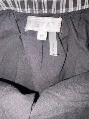 1. State Black & White Gingham One-Shoulder Mini Dress thumbnail 2