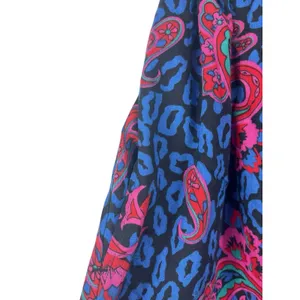 Land And Sea Vintage Ames Bold Blue Pink Floral Midi Elastic Waist Skirt M NWT thumbnail 4