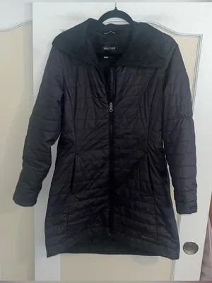 Marmot Black Long Puffer Jacket Size: Medium thumbnail 1