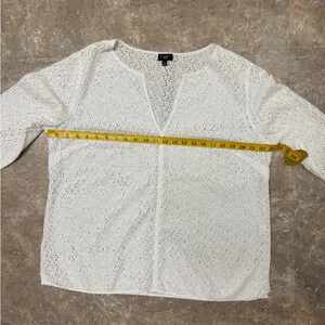 TALBOTS Woman White Eyelet Blouse thumbnail 10