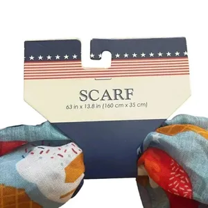 Red White Blue Scarf Patriotic, Freedom, 4th of July, Ice Cream One Size #1641 thumbnail 3