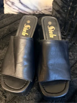 SHEIN Black Slip-On Wide Upper Slide Mules thumbnail 2