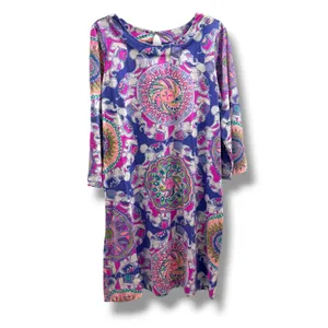 Lilly Pulitzer Bay Dress Play That Trunky Music Elephant Pima Cotton‎ Large thumbnail 3