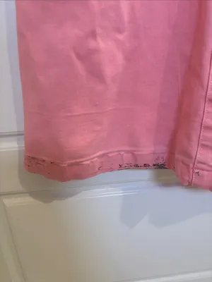 We The Free Free People Pink Crossover Waist Flare Jeans Size 31 thumbnail 4