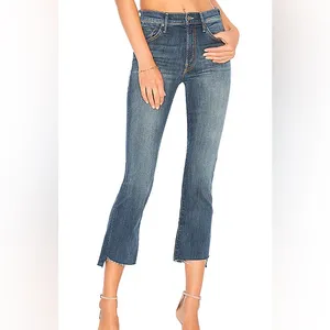 Mother insider crop step fray not rough enough jeans thumbnail 2