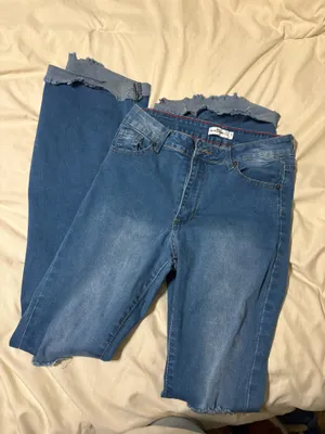 High waisted blue jeans thumbnail 3