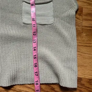 Cropped cotton sweater sleeveless thumbnail 3