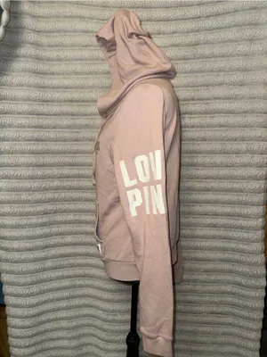 Victoria’s Secret PINK Y2K Light Pink Zip Hoodie L Fits S thumbnail 7