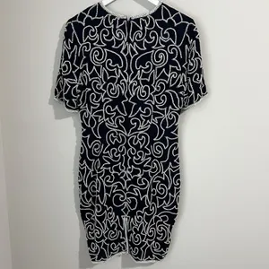 Vtg 80's Stenay Silk Dress Women's 6 Beaded Evening Cocktail‎ Party Sheath Black thumbnail 4