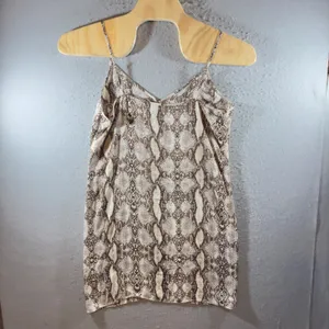 1397 |‎ White House Black Market Snake Print Cocktail Slip Dress Brown Womens M thumbnail 4