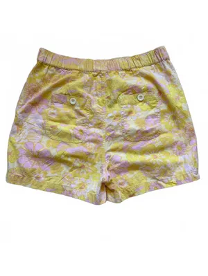 Free People Palo Duro Relaxed Shorts Retro Floral Yellow Women's Size XS thumbnail 3