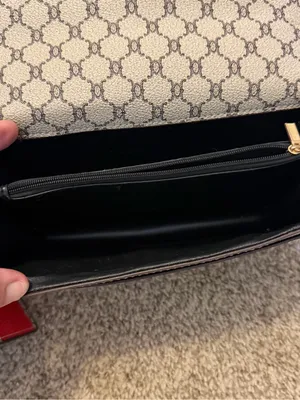 Source Unknown Beige Brown Monogram Shoulder Bag with Gold Buckle with a matching wallet. thumbnail 6