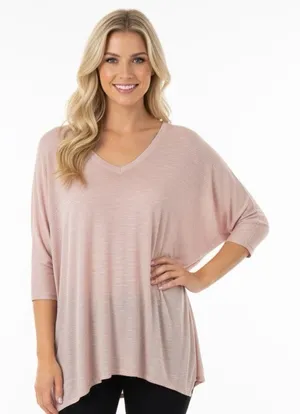 Sadie & Sage Large dusty rose dolman sleeve top thumbnail 1