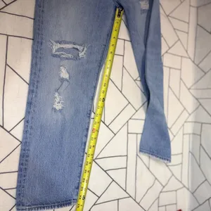Levi's Wedgie Straight Jeans 27 Blue Light Wash‎ Distressed Ripped High Rise thumbnail 6