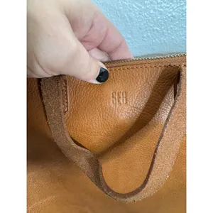 Madewell Transport Crossbody Bag English Saddle Brown Leather Monogram SEB thumbnail 5
