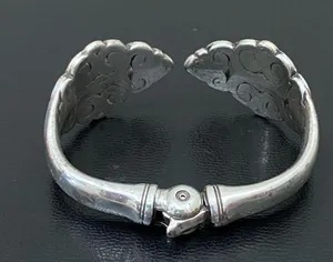 Vintage Retired BRIGHTON Filigree Hinged Cuff Bangle Bracelet 49.5g thumbnail 10