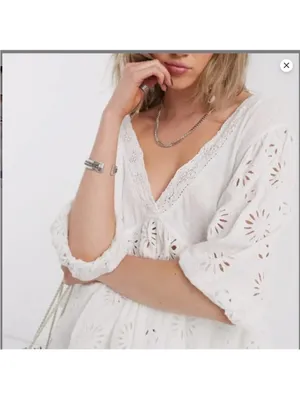 Free People Costa Eyelet Top Sz S thumbnail 4