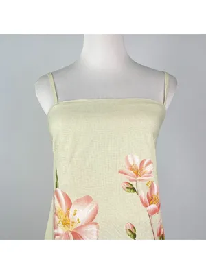 NWOT Farm Rio Linen Blend Floral Print Sleeveless Mini Dress Elastic Waist Sz XS thumbnail 5