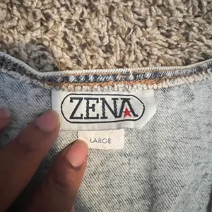 Vintage Zena Floral Denim Vest Acid Wash‎ Made in USA Large 90s Waistcoat thumbnail 2
