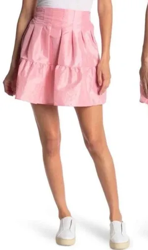 NEW Topshop Taffeta Lantern Mini Skirt Light Pink Size:‎ 8 thumbnail 1