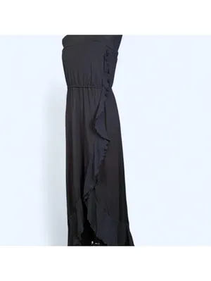 Vintage Y2K Mudd Coastal Fairycore Boho Ruffle Maxi Dress Size Small 🖤 thumbnail 6