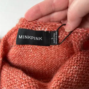 MinkPink‎ Womens Brick Red Size Large Curious Roll Neck Sweater Dress Tunic NEW thumbnail 3