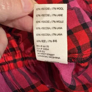 Free People Pacific Dawn plaid shirt snaps drawstring pink sz L M thumbnail 6
