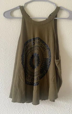 Forever 21 Olive Graphic Tank Top thumbnail 1