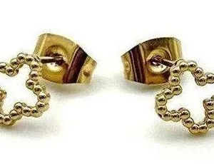 Anthropologie 14K Clover Stud Stacking Earrings thumbnail 2