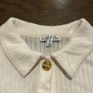 Women's Cream Button Down Shirt Size M thumbnail 4