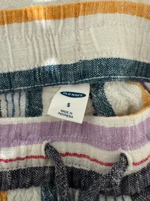 Old Navy Striped Pants Linen Blend Small thumbnail 6